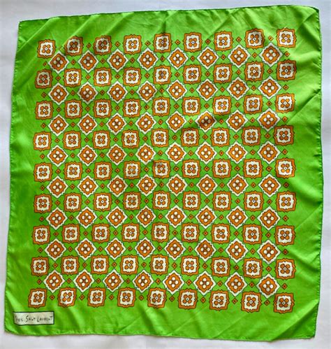 Yves Saint Laurent silk scarf, 1970s green op art